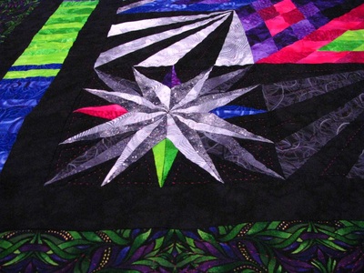 Detail View of Explosions Quilt